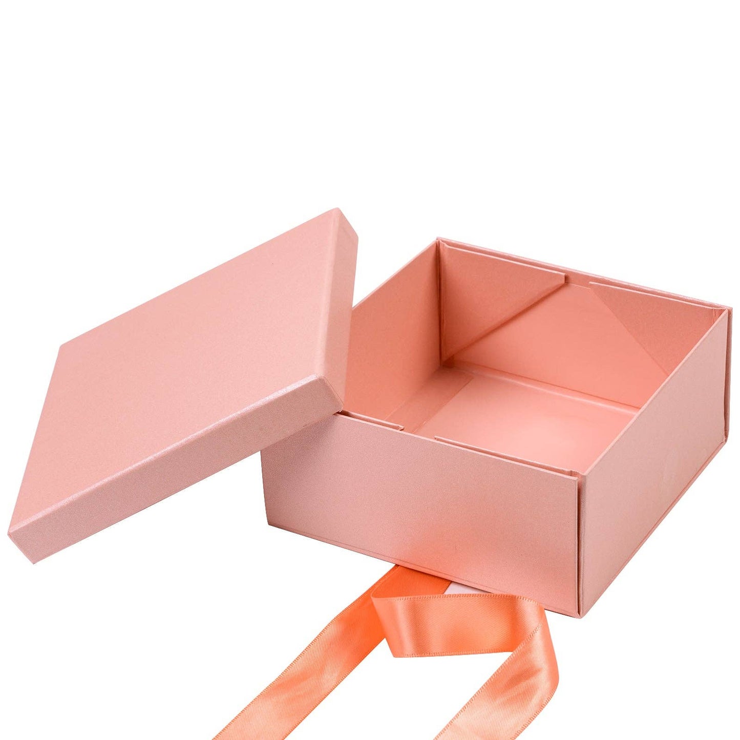 5" x 5" x 2.4" Gift Box w/ Satin Ribbon: Pink