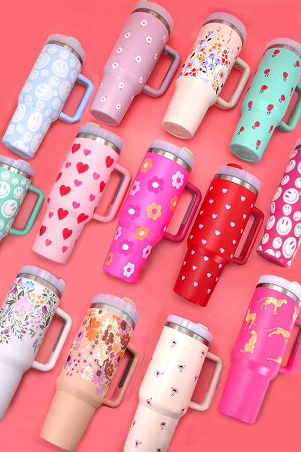 40oz STAINLESS STEEL TUMBLER ALL STYLES | TB40OZ: BOW CHECKER OFF WHITE