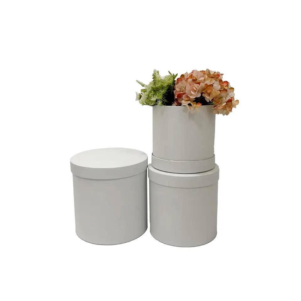 Minimalist Solid Color Round Flower Gift Box: Hot Pink / Small