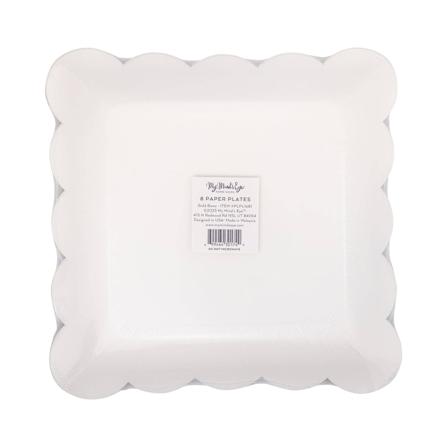 PLPL1681 - Gold Bows Paper Plate