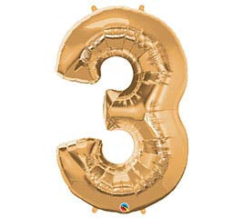 34” Number 3 (Gold