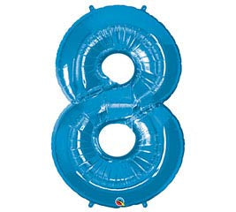 34” Number 8 (Blue)