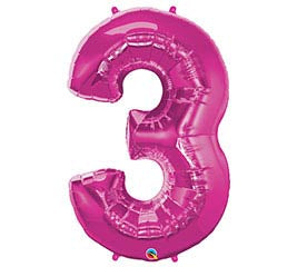 34” Number 3 (Pink)
