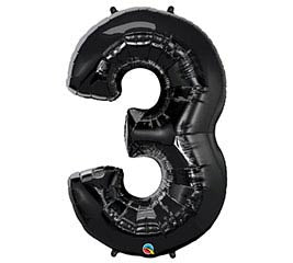 34” Number 3 (Black)