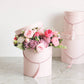 Pearly Round Flower Hat Gift Box with Tassel: Pink / Small