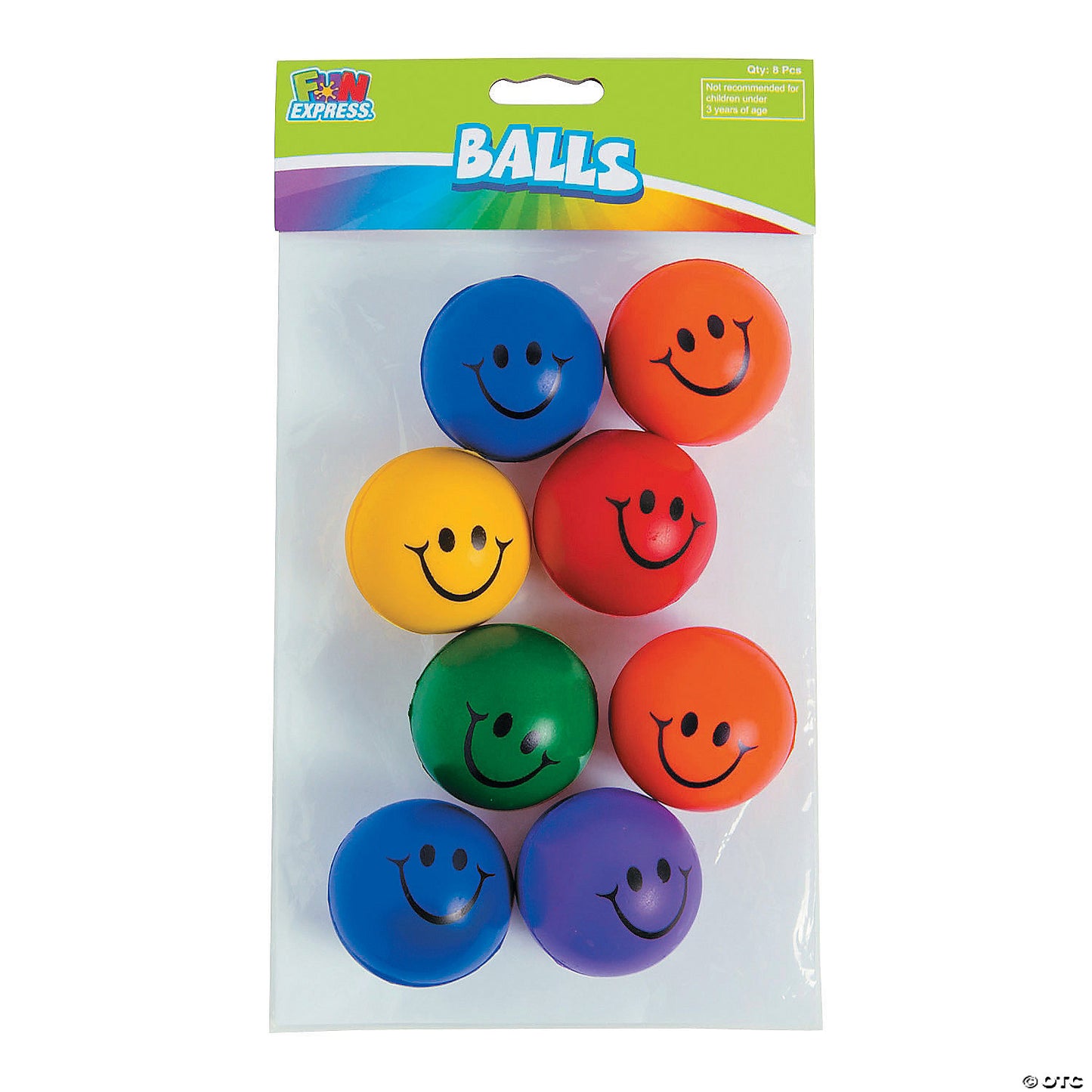 Smiley Face Foam Balls - 8ct