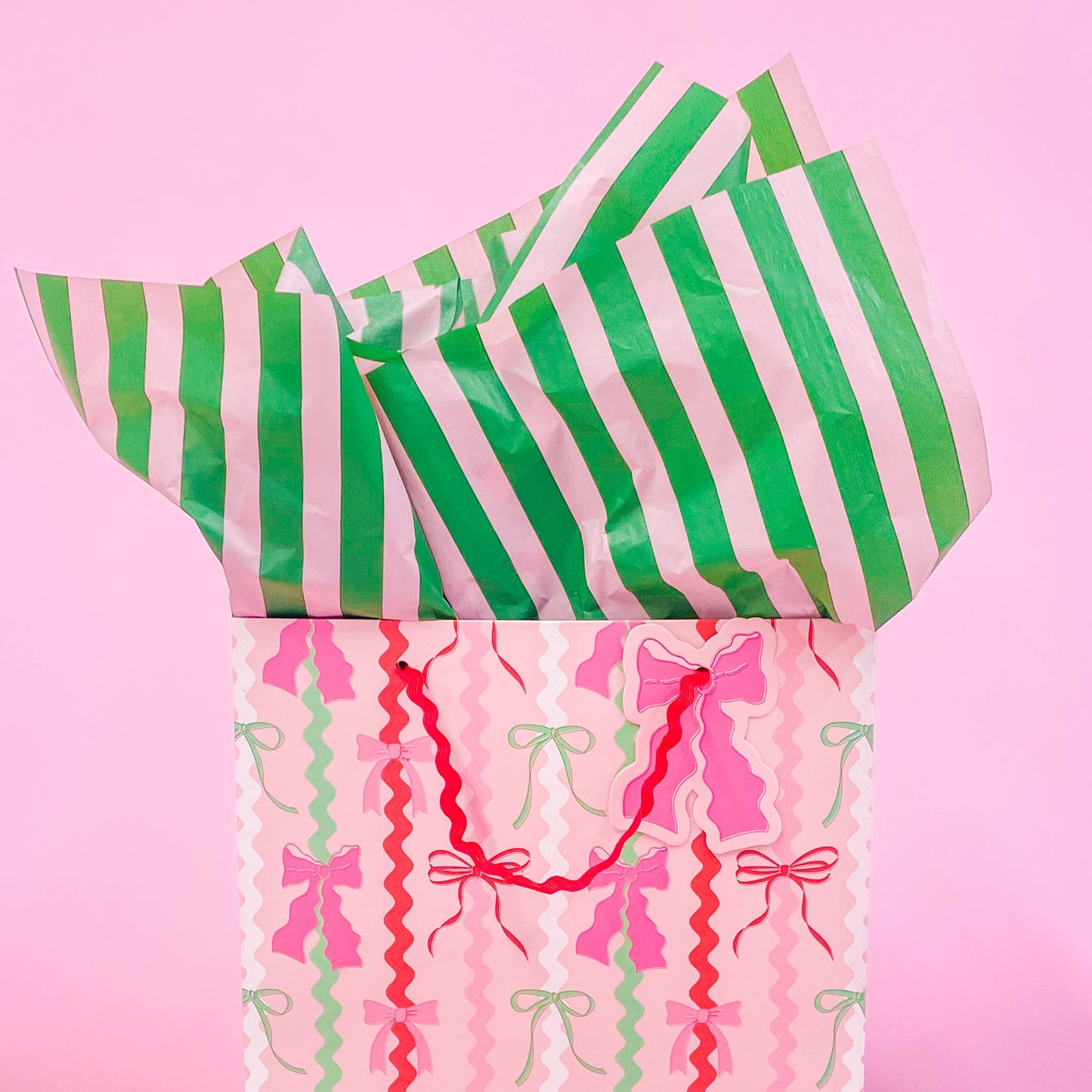 Christmas Ric Rac Bows Gift Bag: Small