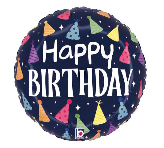 18" PKG BIRTHDAY PARTY HATS ROUND