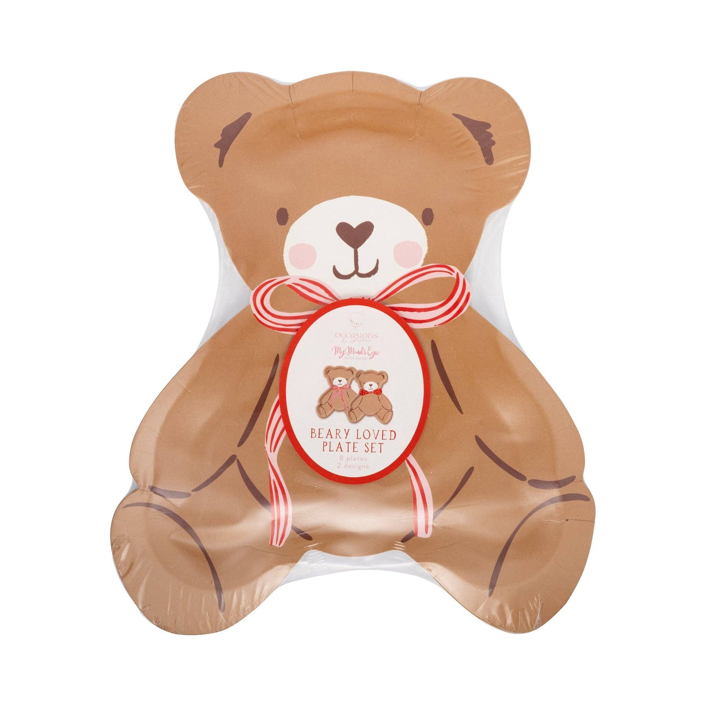 BER1240 - Occasions Beary Loved Teddy Bear Shaped Plate Set
