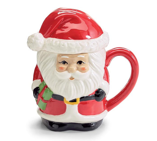 Santa Full Body Mug W/Removable Lid