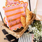 BLL1239 - White & Black Striped Cocktail Napkin