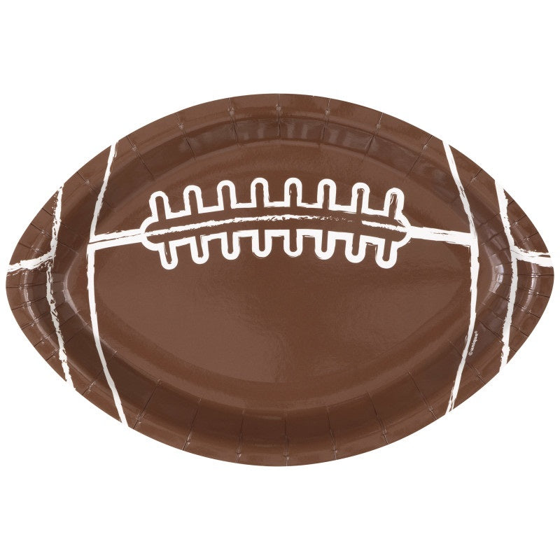 Classic Football Shaped 9.25” Plates - 8ct