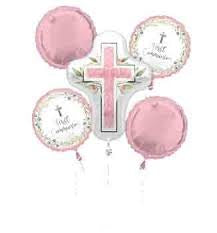 First Communion Pink Balloon Bouquet