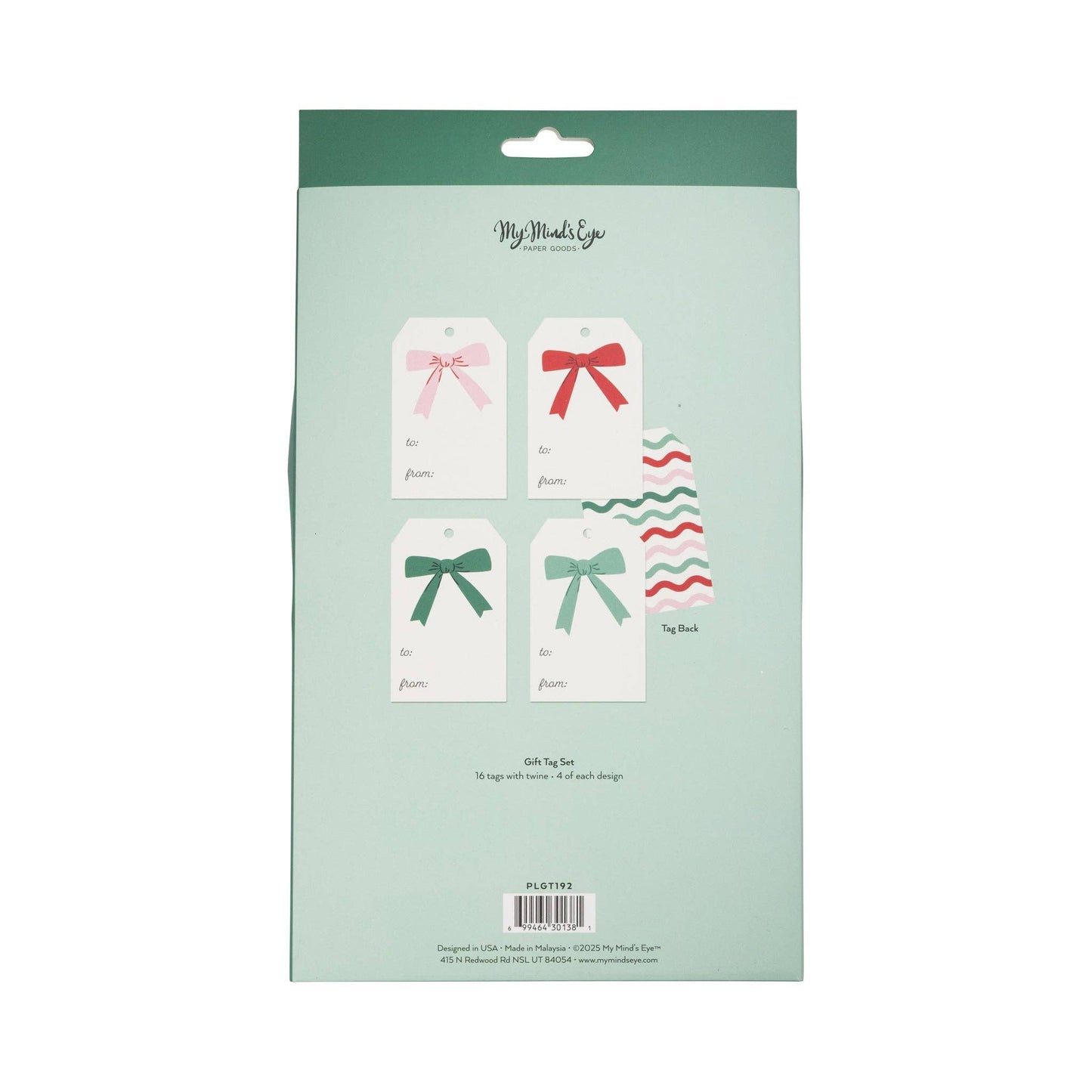 PLGT192 - Bow Gift Tag Set