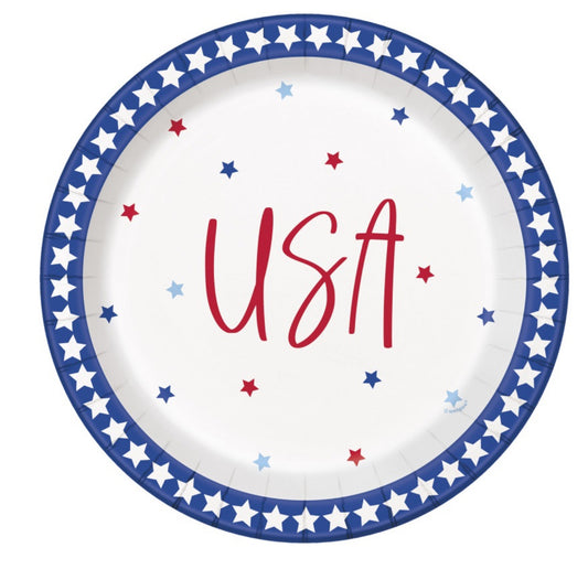 Starry 4th of July Round 9" Dinner Plates 12ct
