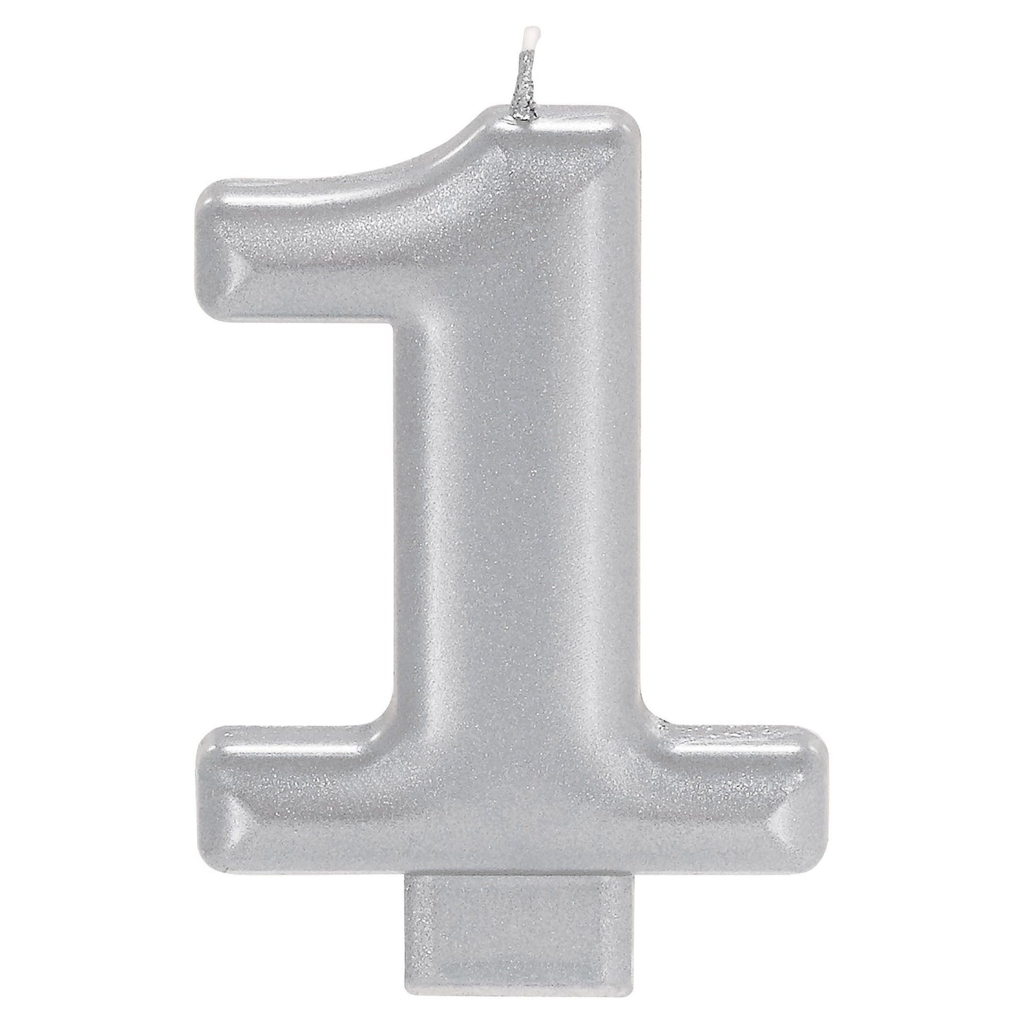 Silver Number 1 Candle