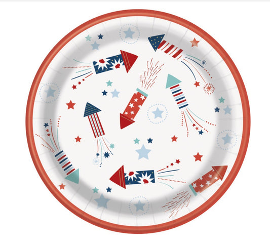 USA Celebration Round 7" Dessert Plates 12ct