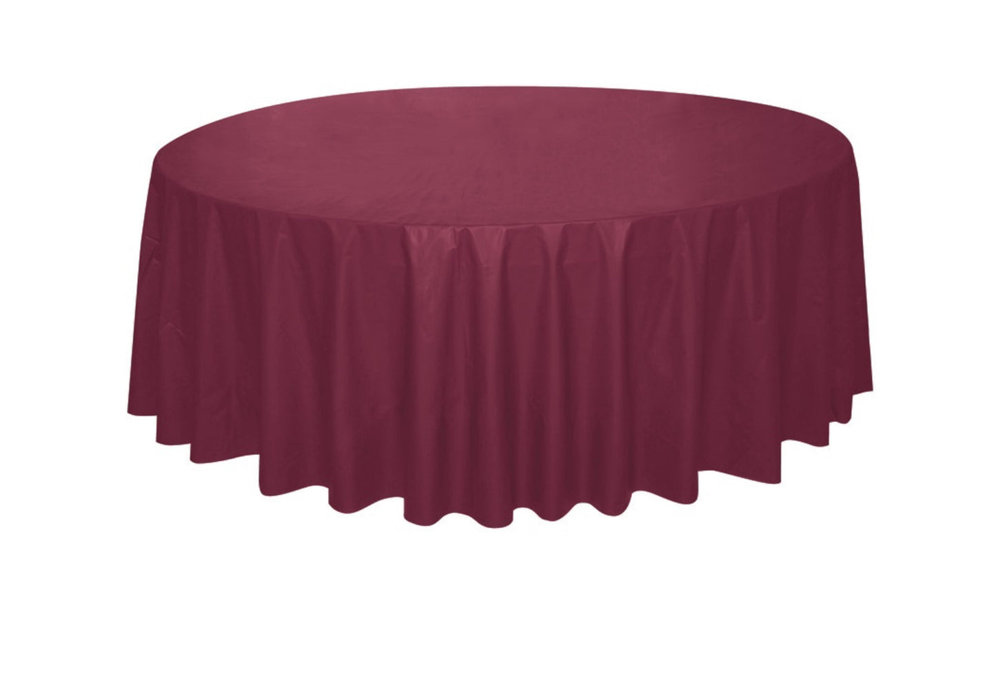 Burgundy Solid Round Table cover 84’