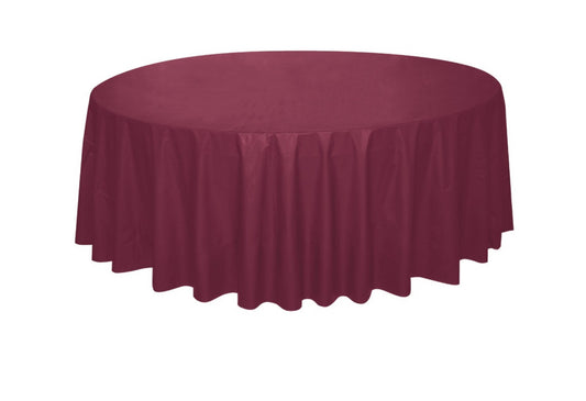 Burgundy Solid Round Table cover 84’
