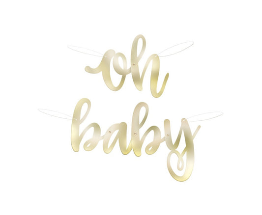 Oh Baby Gold Banner