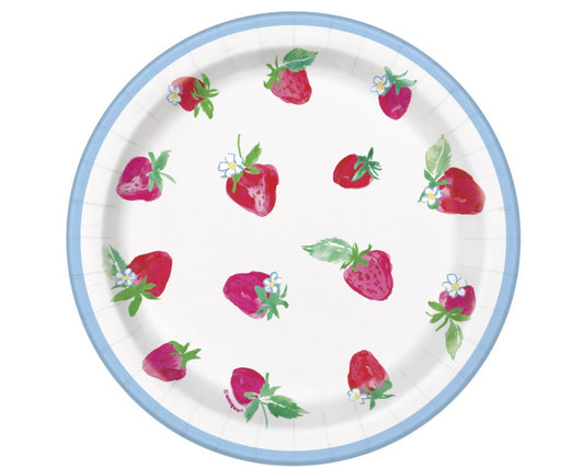 Sweet Strawberry Round 7" Dessert Plates 8ct