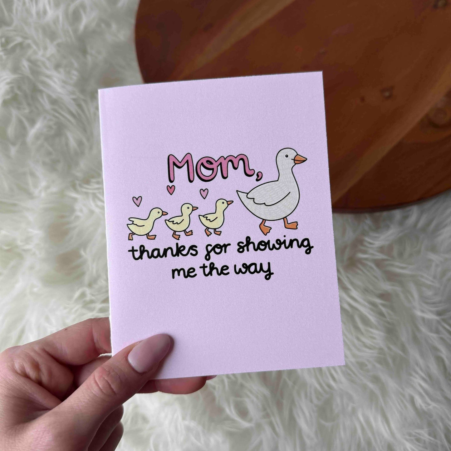 Mother Duck and Ducklings Mother's Day Card pink