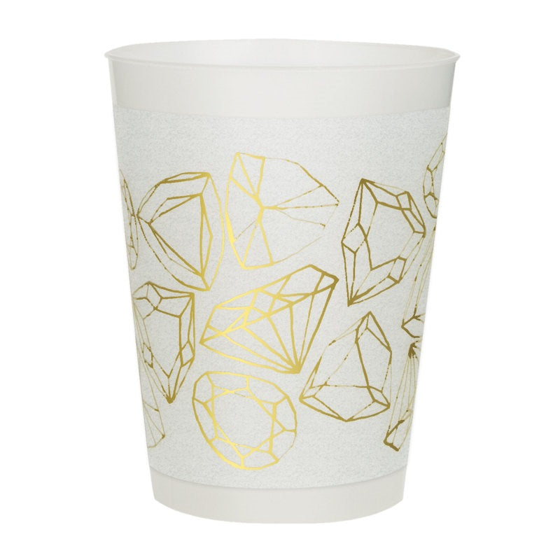 Gold Diamond 16oz Plastic Cup- 8ct