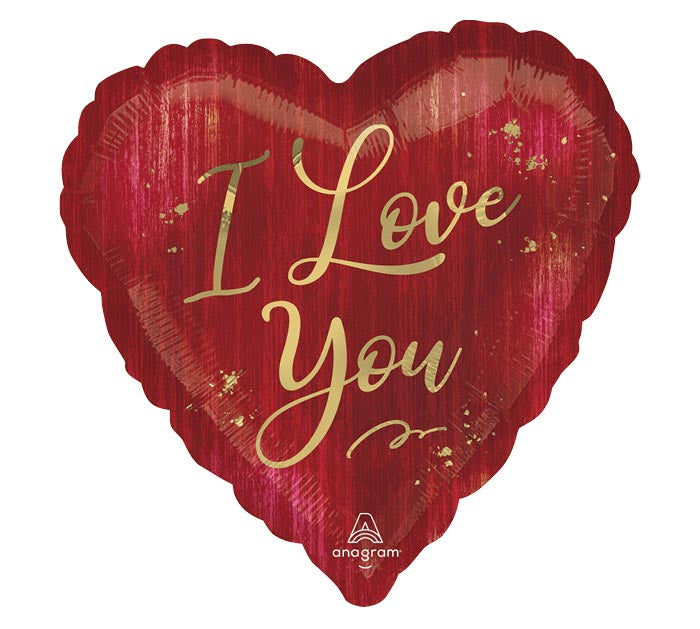 Red/Gold I love you std foil balloon