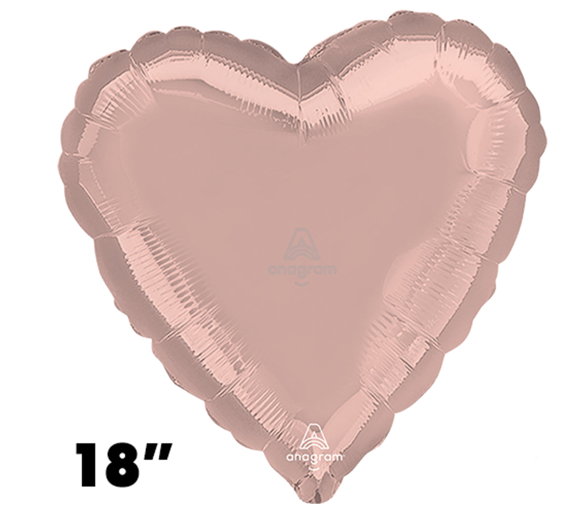 Metallic Pearl Pastel Pink Heart Foil 18”