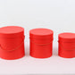 Simple Solid Color Round Hat Flower Box with Lid: Pink / Small
