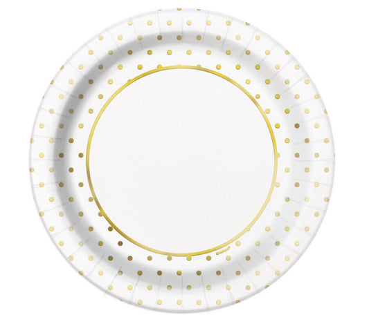 Elegant Gold Dots 9”
