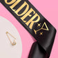Tini Bit Older Sash - black satin sash, martini party