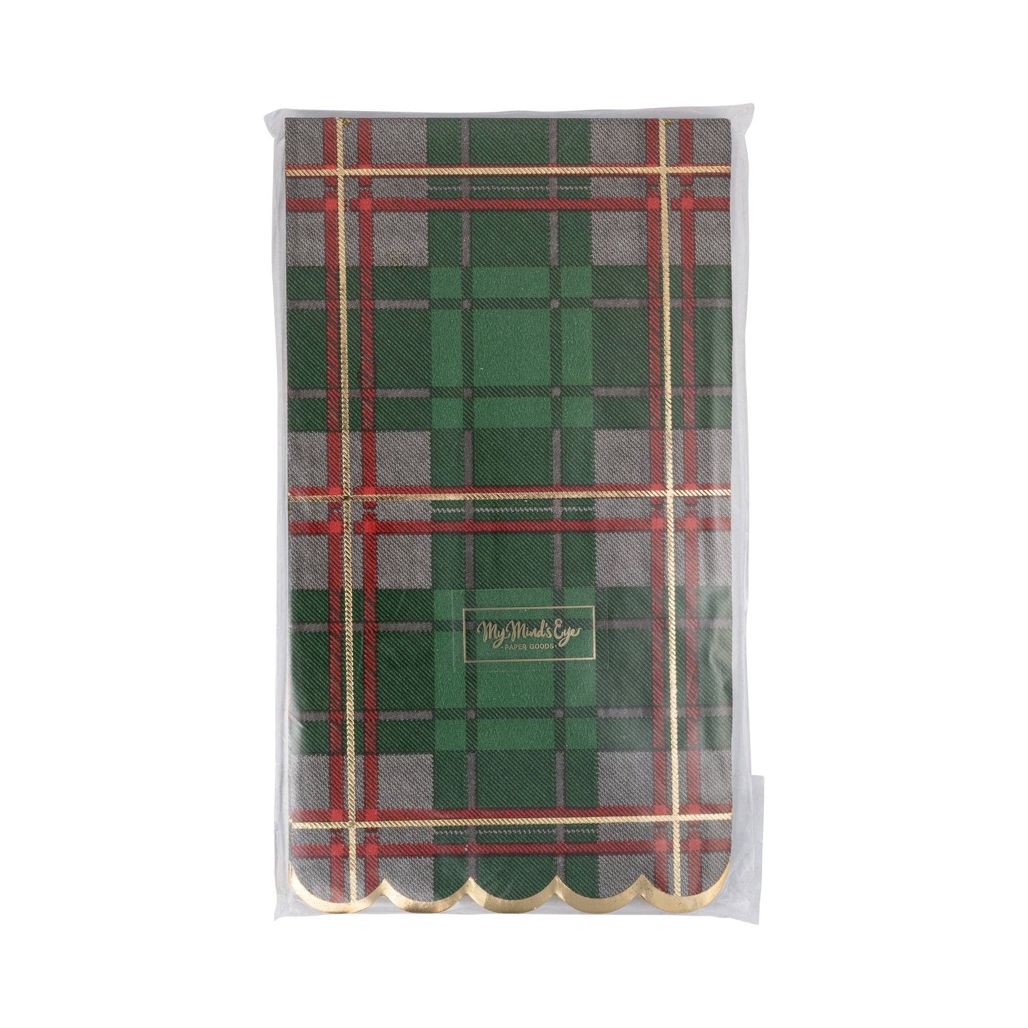 PLD1239 - Green Christmas Plaid Dinner Napkin