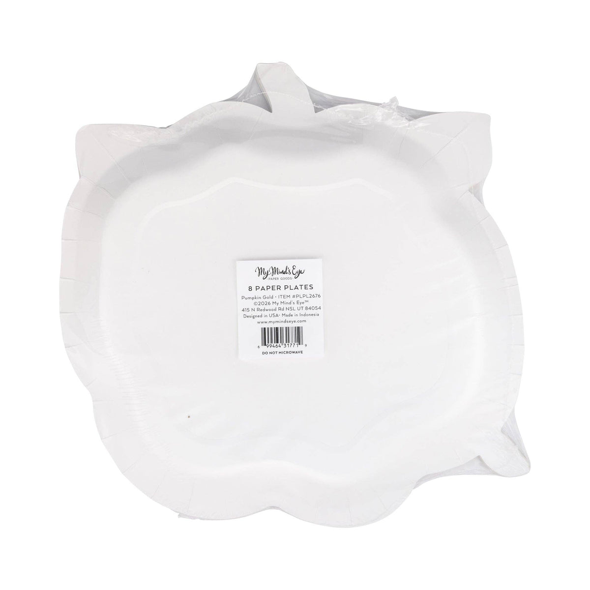 PLPL2676 - PUMPKIN GOLD FOIL BOW 10" PAPER PLATE (8ct)