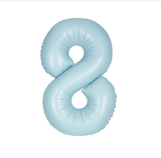 34” Number 8 (Matte Light Blue)