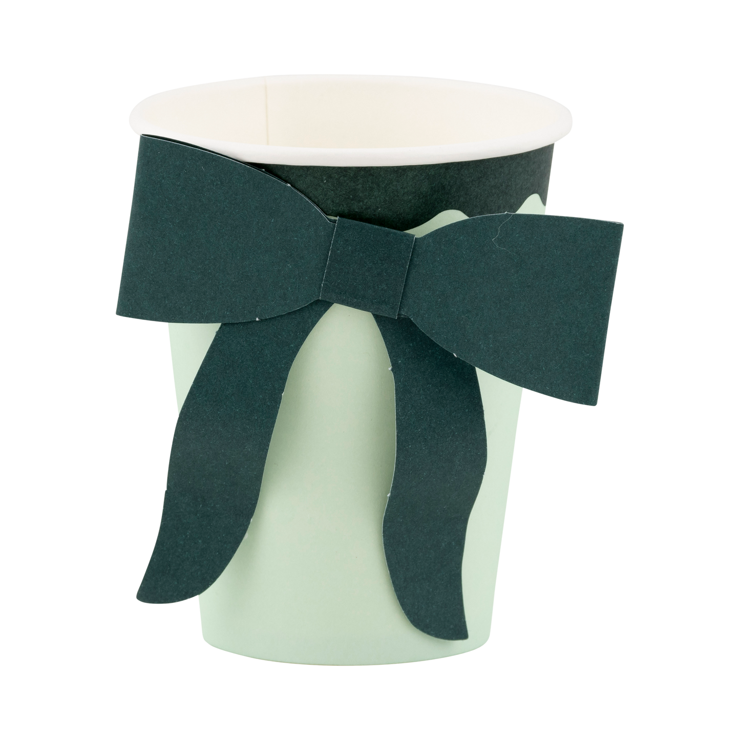 BOW1108 - Mint and Green Bow Paper Cups