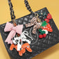 TRENDING PUFFY BOW RIBBON BAG CHARM KEYCHAIN | 40KC109: Pink