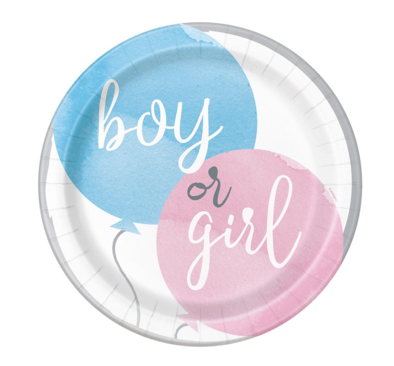 Gender Reveal Plates 9”