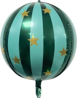 Green Striped Ornament Orb 16”
