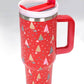 40oz STAINLESS STEEL TUMBLER CHRISTMAS | XMAS SNOWMAN OFF WHITE