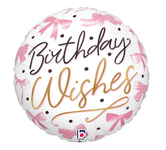 18" PKG HBD PINK BOW BIRTHDAY WISHES
