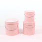 Simple Solid Color Round Hat Flower Box with Lid: Pink / Small