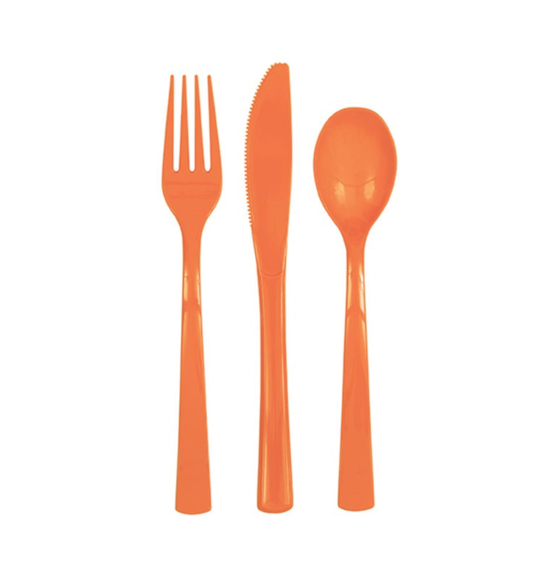 Orange Assorted Plastic Cutlery 18ct