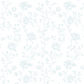 Baby Blue Floral Toile Scalloped Cocktail Napkins, 12pcs