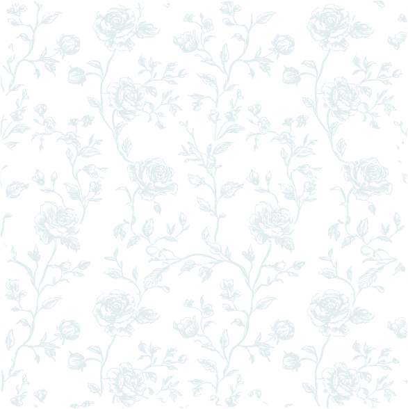 Baby Blue Floral Toile Scalloped Cocktail Napkins, 12pcs