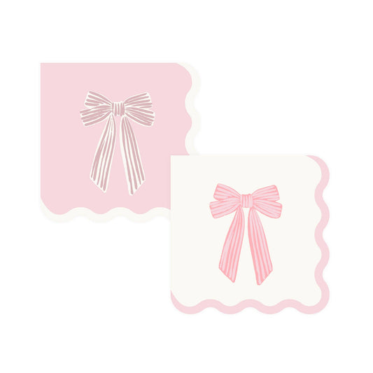 PLNP1734 - Large Pink Bows Cocktail Napkin