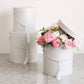 Pearly Round Flower Hat Gift Box with Tassel: Pink / Small