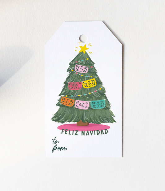 Papel Picado Navidad - Gift Tag Set, Christmas Wrapping