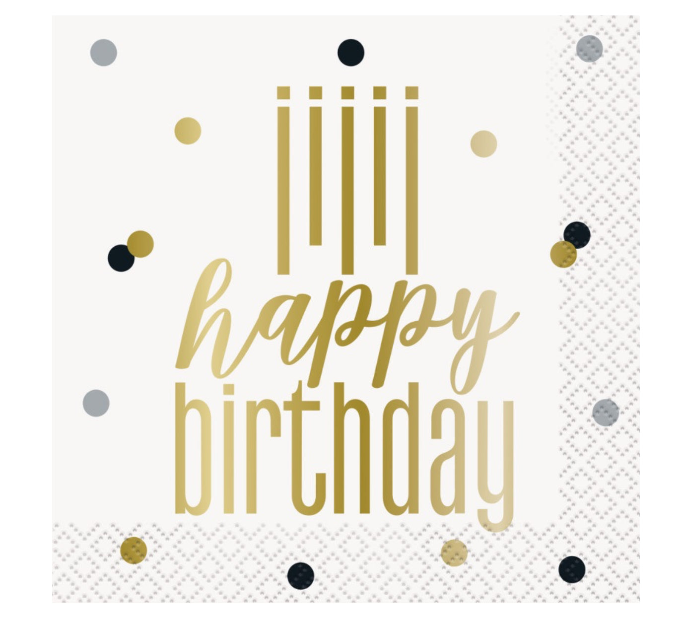 Gold Birthday Beverage Napkins