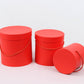 Simple Solid Color Round Hat Flower Box with Lid: Pink / Small